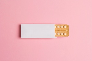 Hormonal Contraception that is on a pink background