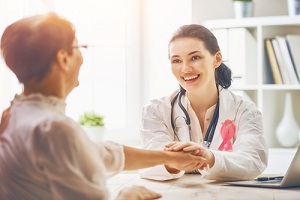 pink ribbon for breast cancer specialist providing awareness