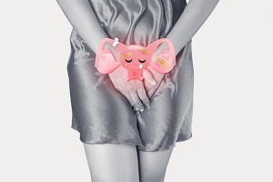 bad uterus is on the woman body