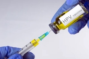 person filling hpv vaccine