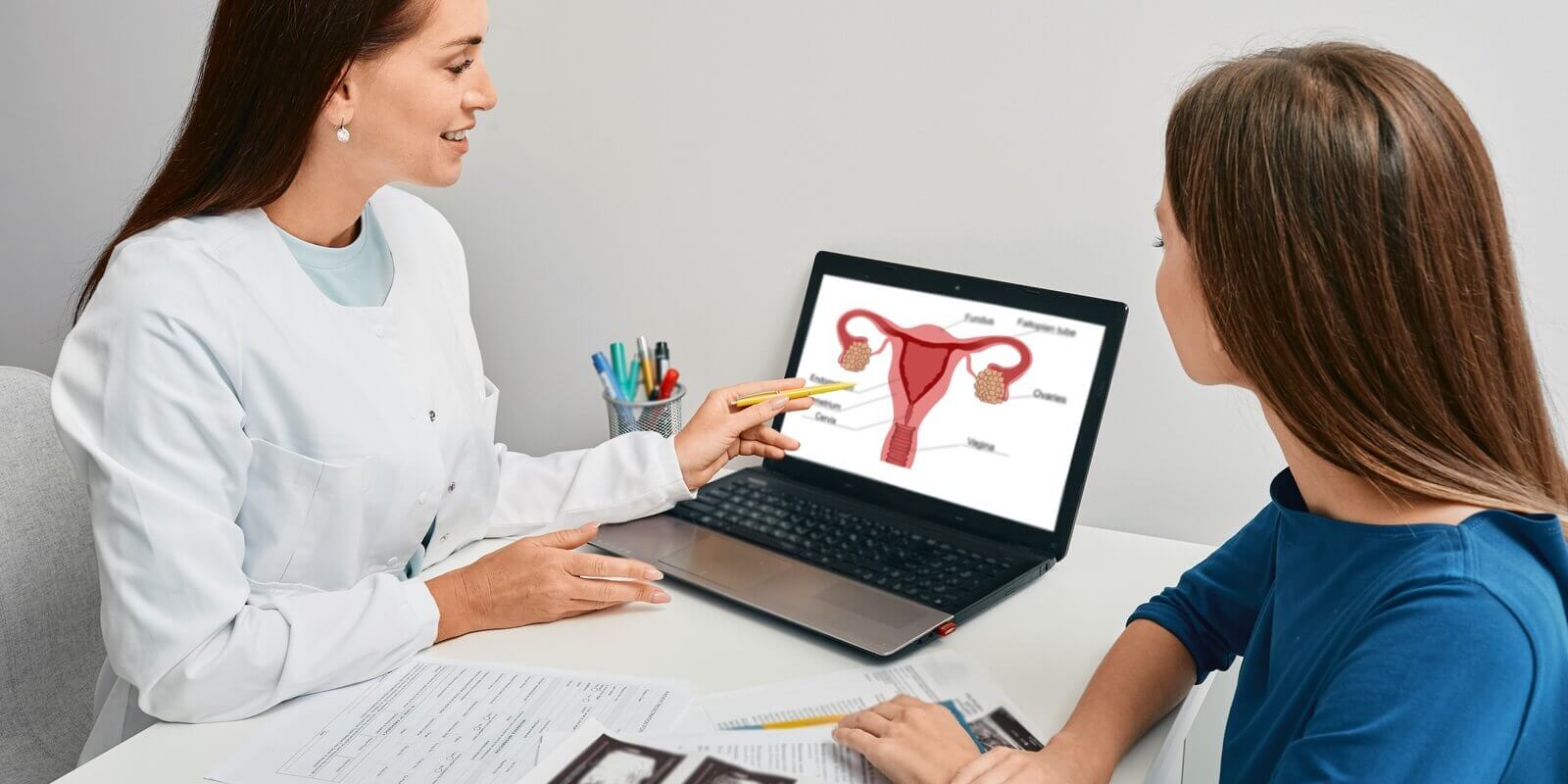 gynecologist consultation for young woman patient