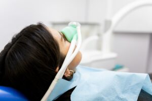 Woman under nitrous oxide