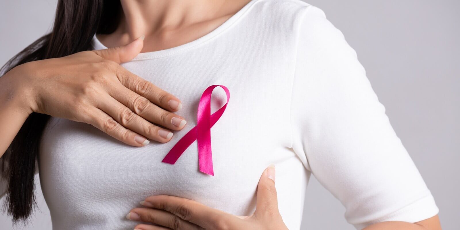 women posing for breast cancer concept - breast health